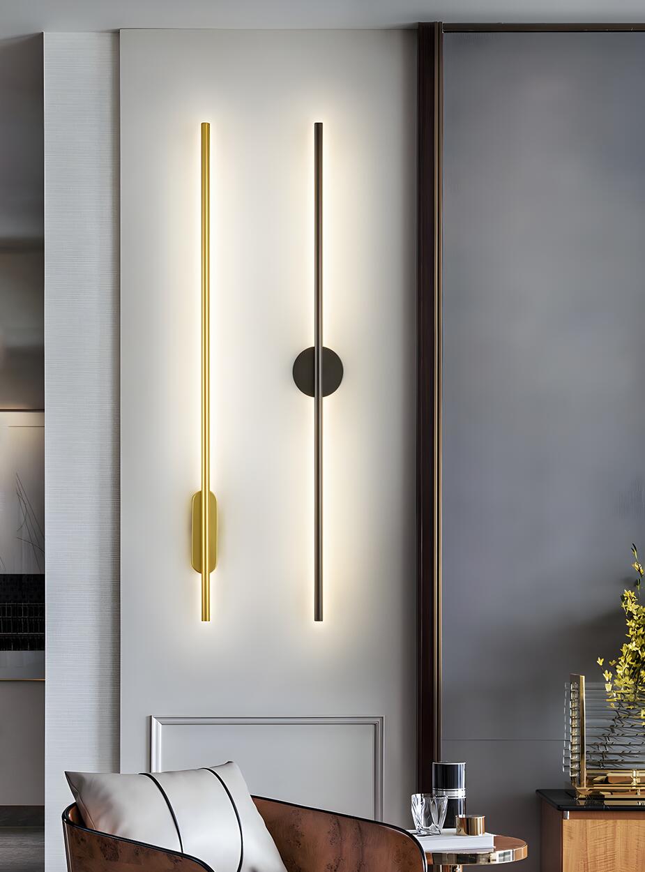 Sleek Modern Long Gold LED Wall Sconce Lights Image - 16