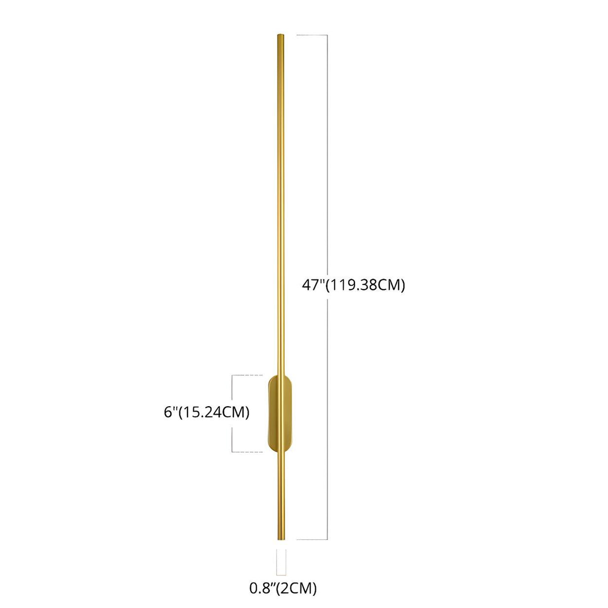 Sleek Modern Long Gold LED Wall Sconce Lights Image - 8