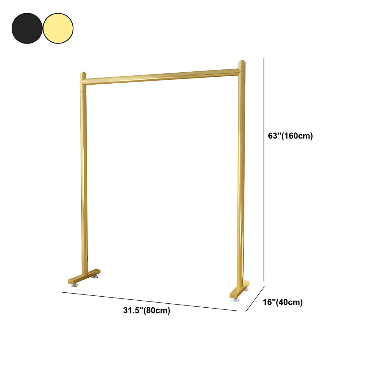 Sleek Modern Metal Gold Freestanding Bedroom Coat Rack Image - 15
