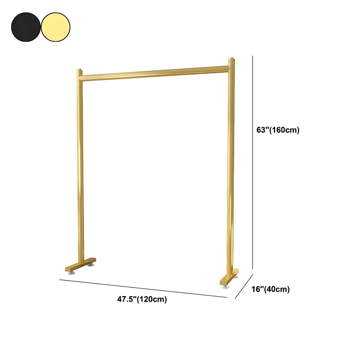 Sleek Modern Metal Gold Freestanding Bedroom Coat Rack Image - 17