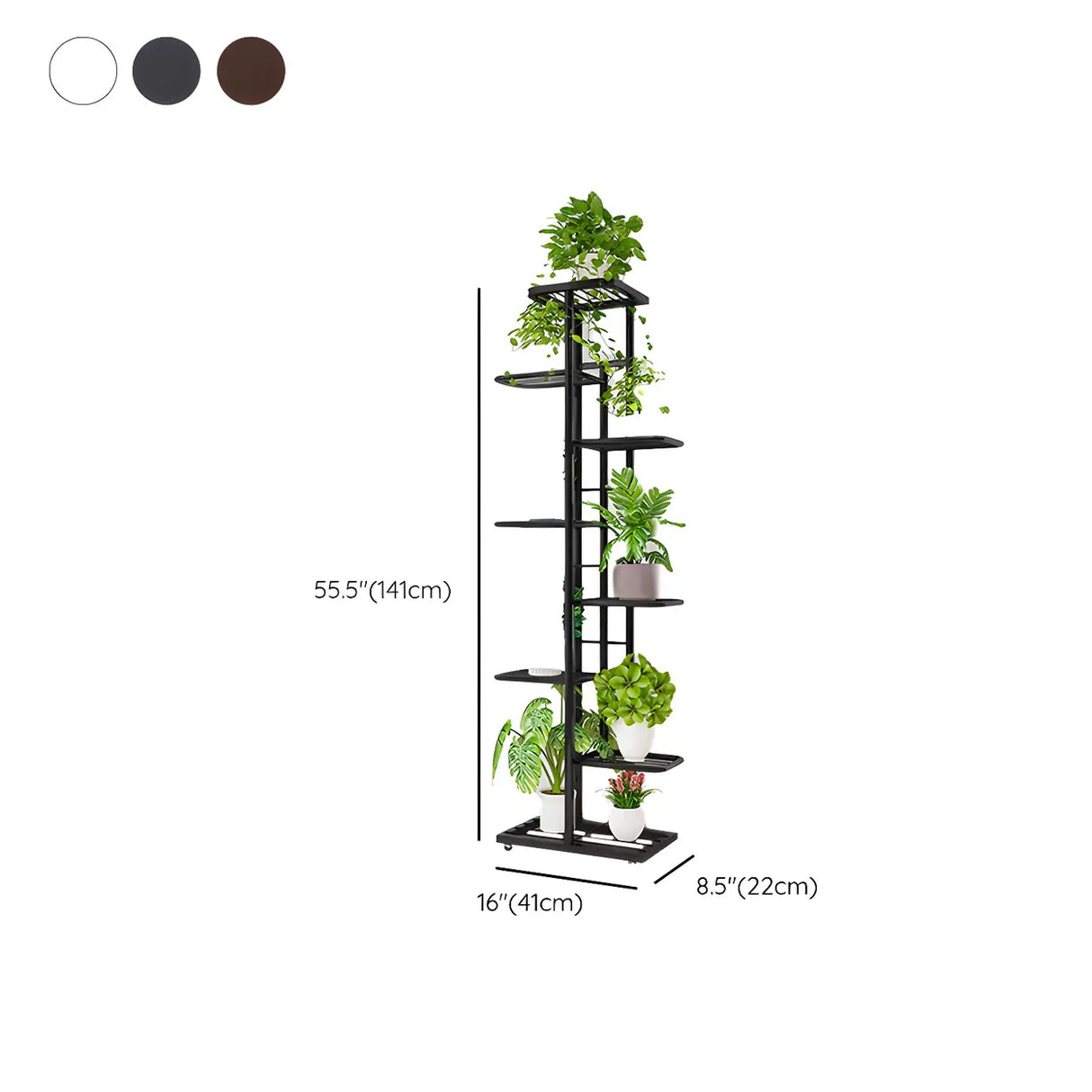 Sleek Stain-Resistant Metal White Multi-Tier Plant Stand Image - 30