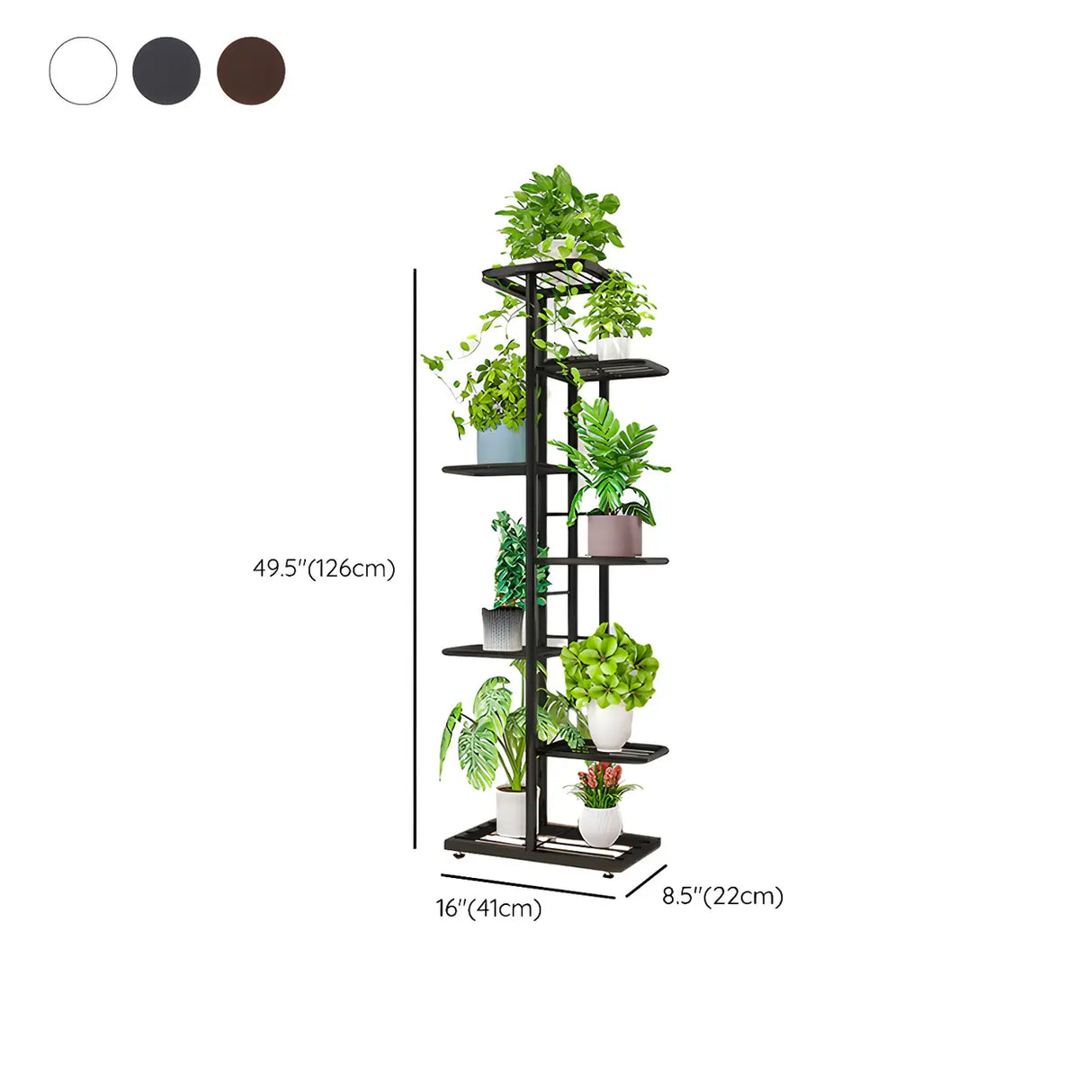 Sleek Stain-Resistant Metal White Multi-Tier Plant Stand Image - 31