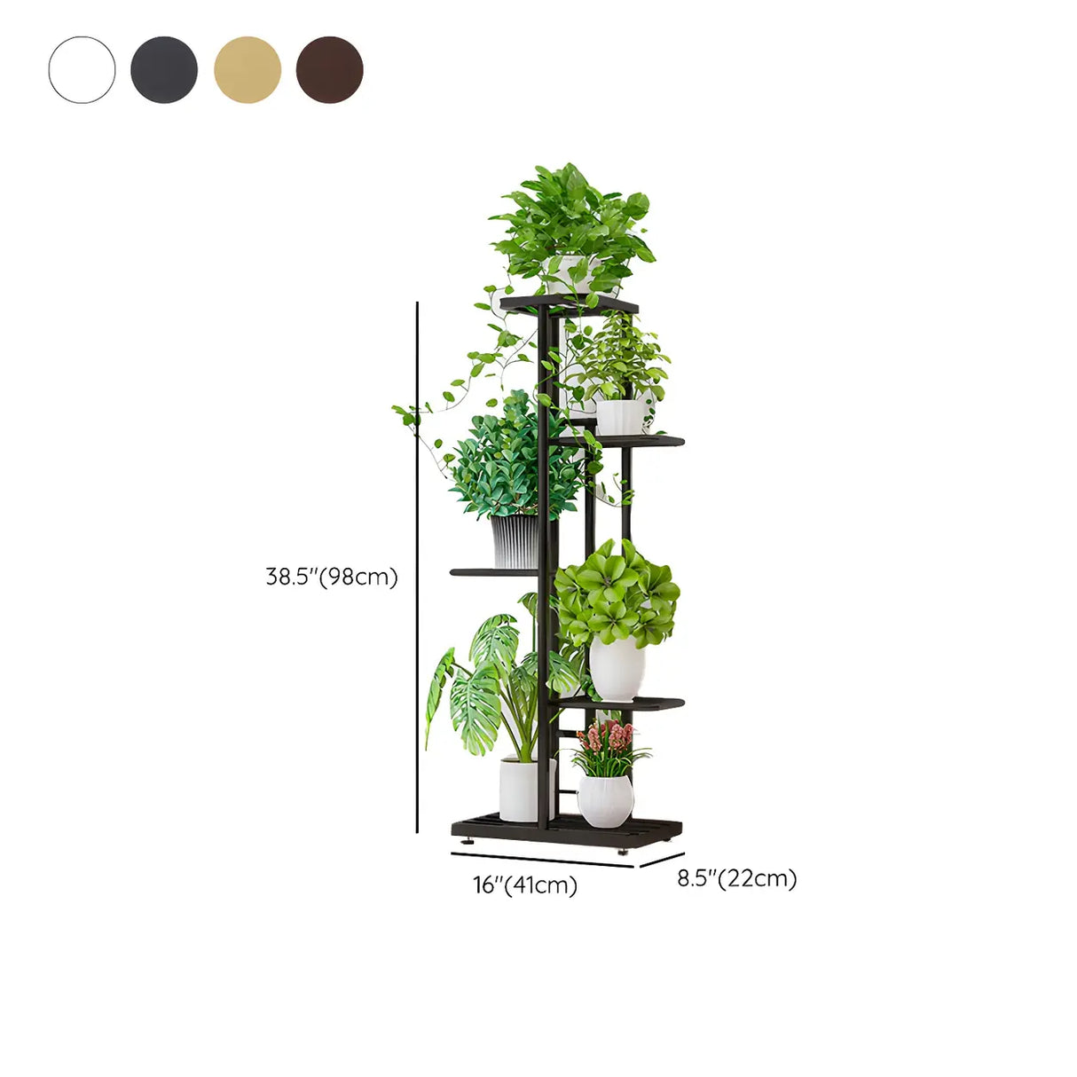Sleek Stain-Resistant Metal White Multi-Tier Plant Stand Image - 32