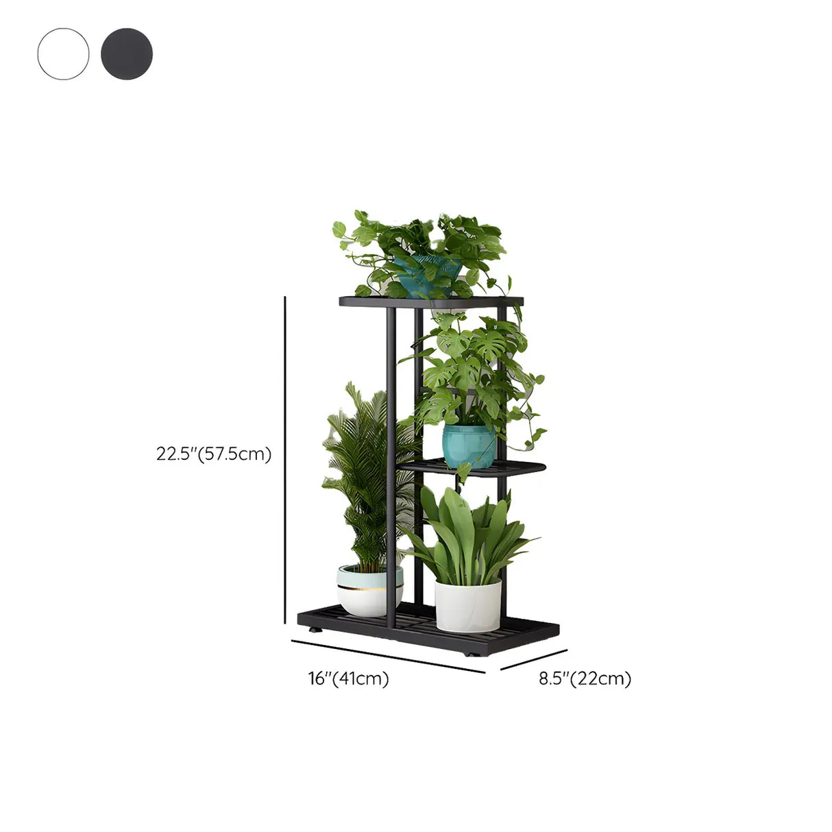 Sleek Stain-Resistant Metal White Multi-Tier Plant Stand Image - 34