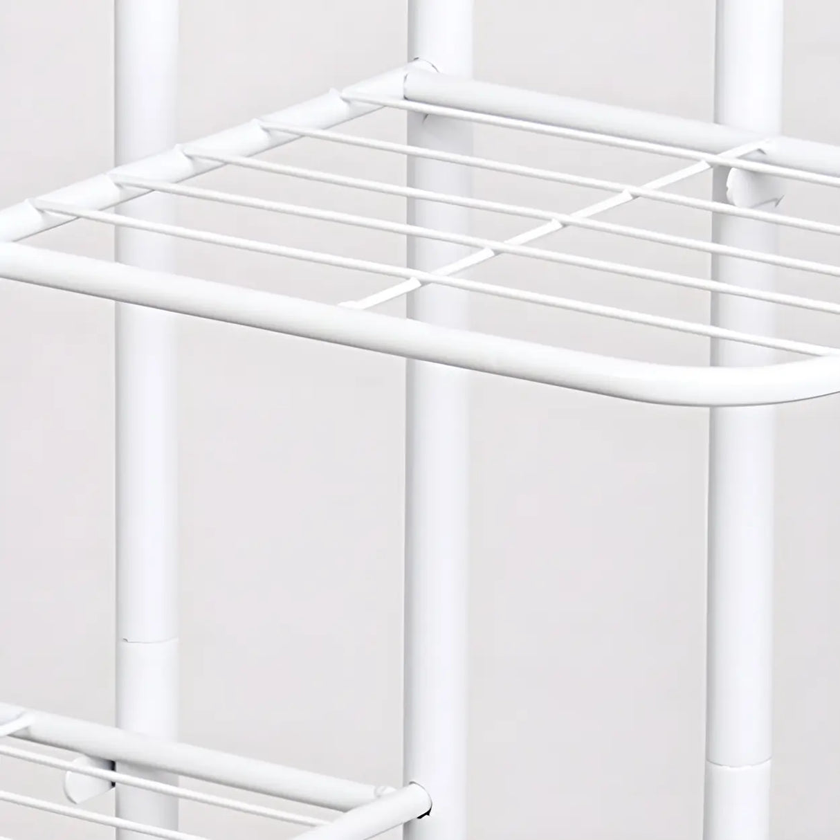 Sleek Stain-Resistant Metal White Multi-Tier Plant Stand Image - 7