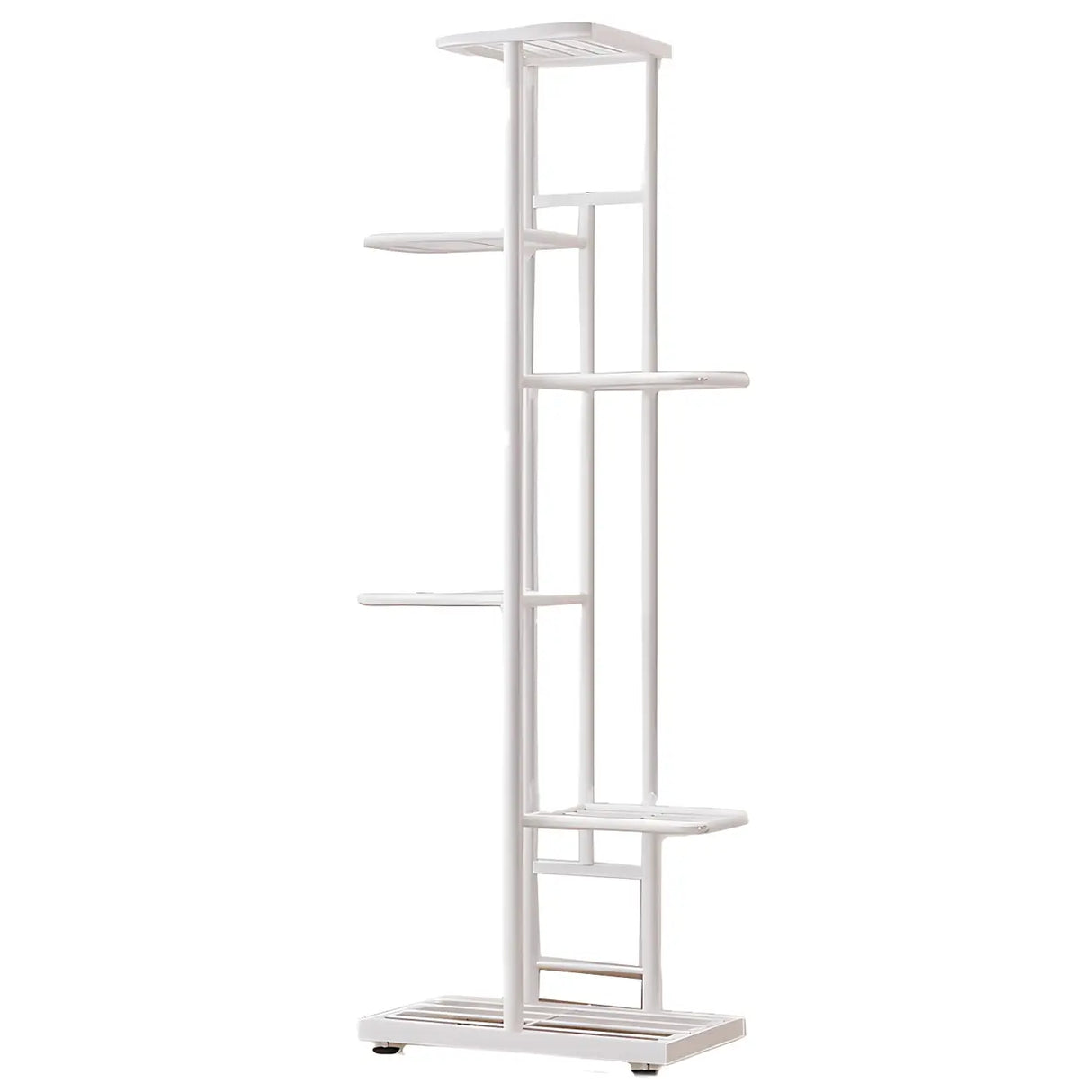 Sleek Stain-Resistant Metal White Multi-Tier Plant Stand Image - 9