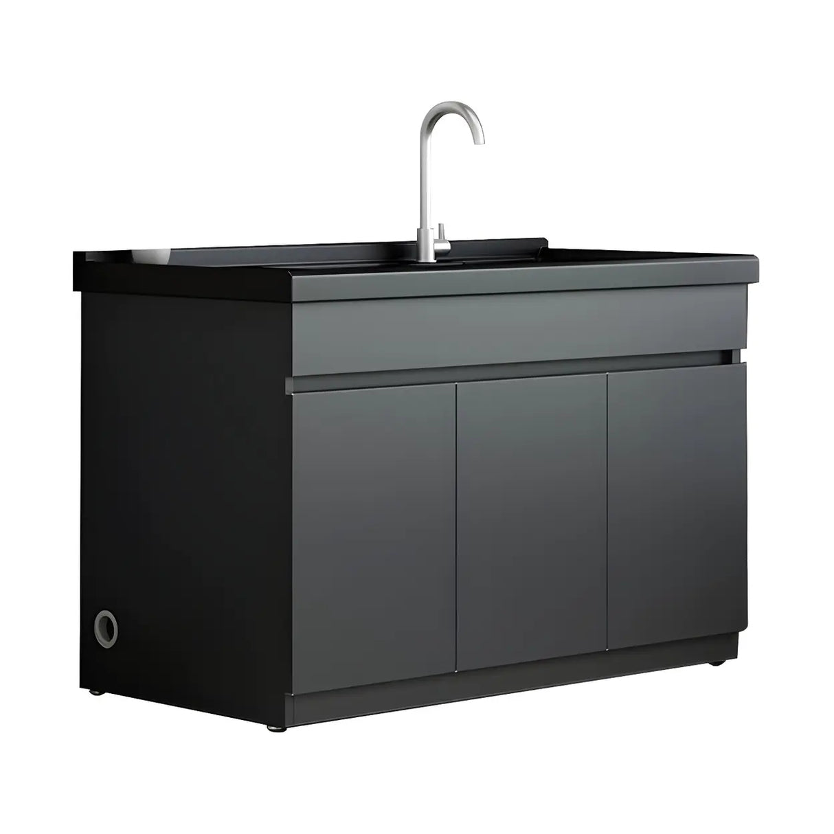 Sleek Stainless Steel Free-standing Bathroom Vanity Cabinet Image - 10
