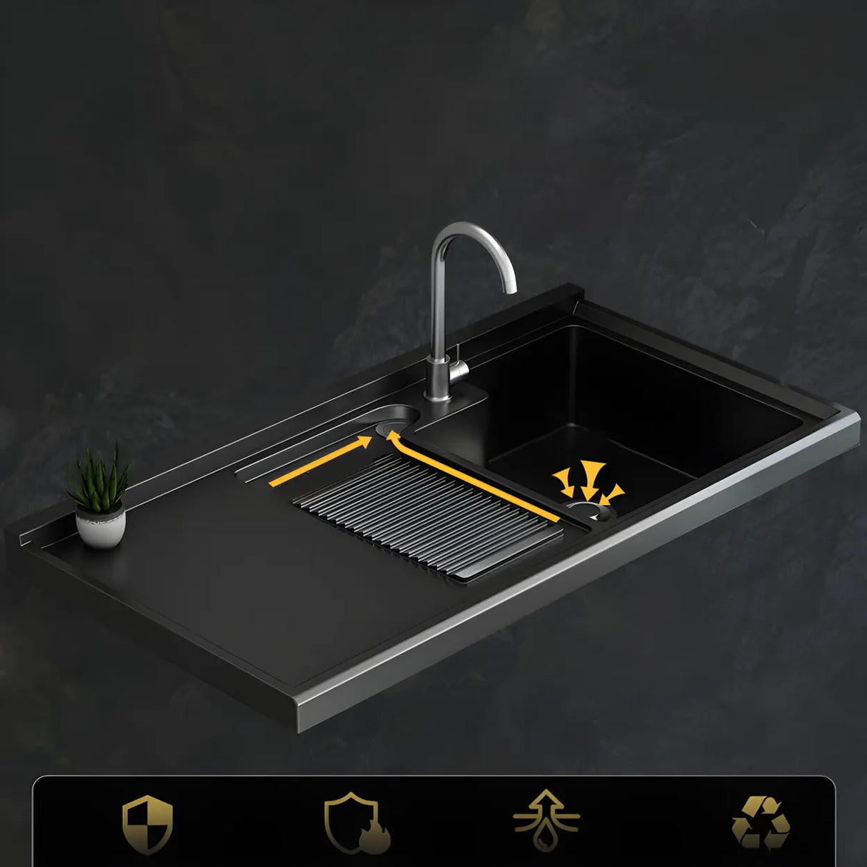 Sleek Stainless Steel Free-standing Bathroom Vanity Cabinet Image - 14