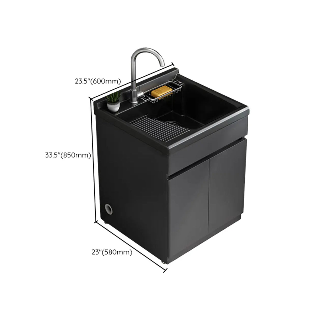 Sleek Stainless Steel Free-standing Bathroom Vanity Cabinet