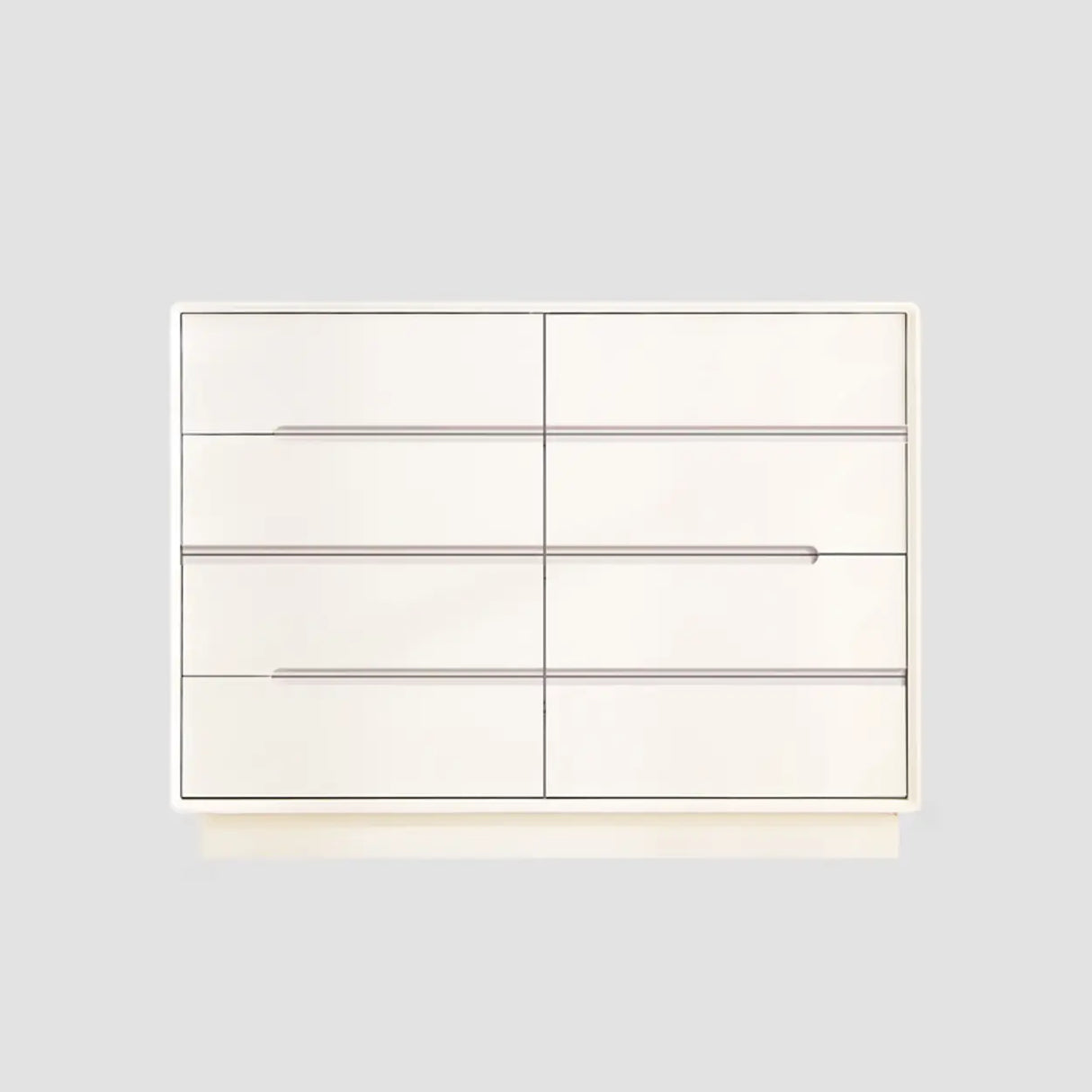 Sleek White Finish Wood 8-Drawer Storage Dresser Image - 13