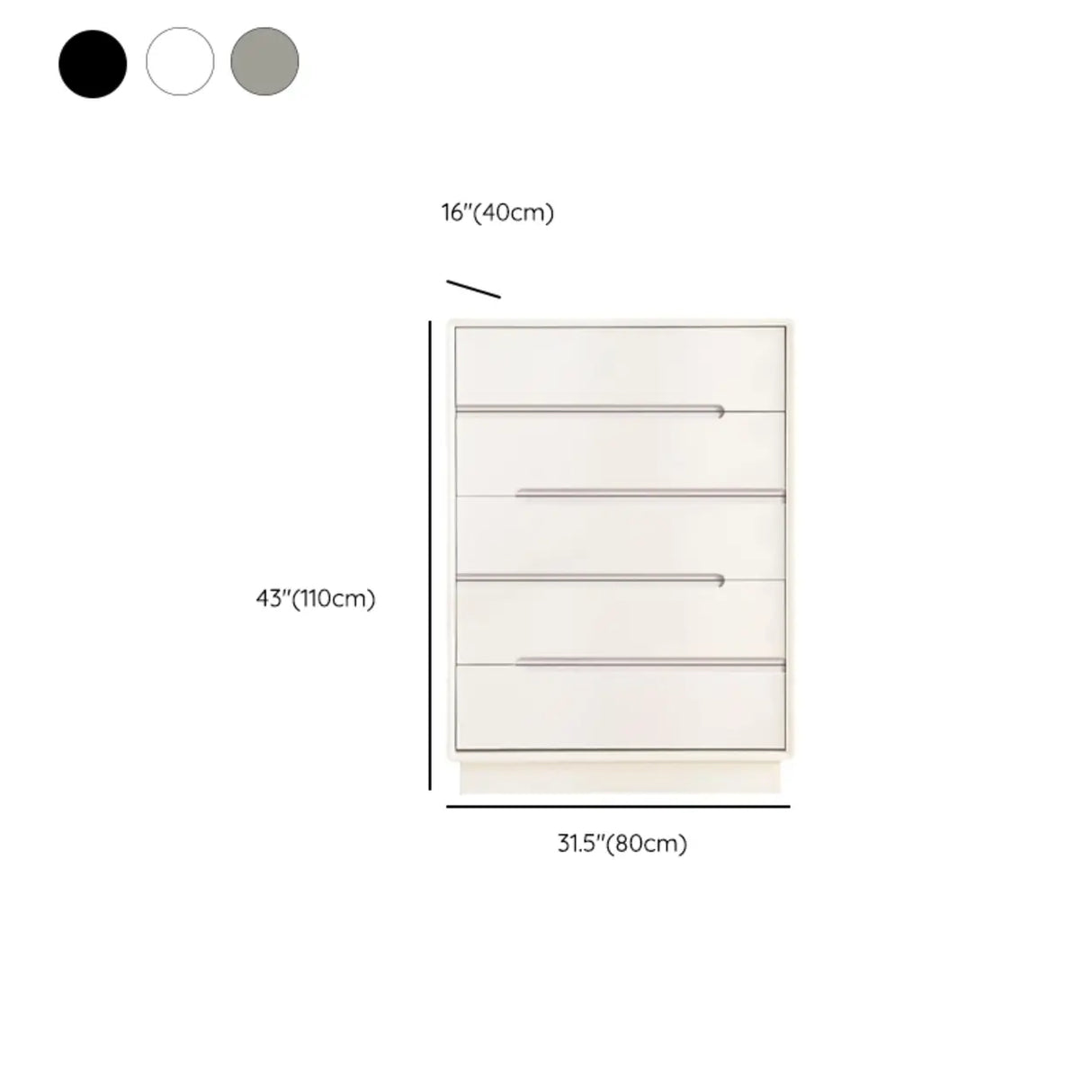 Sleek White Finish Wood 8-Drawer Storage Dresser