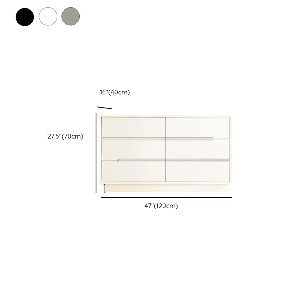 Sleek White Finish Wood 8-Drawer Storage Dresser Image - 17