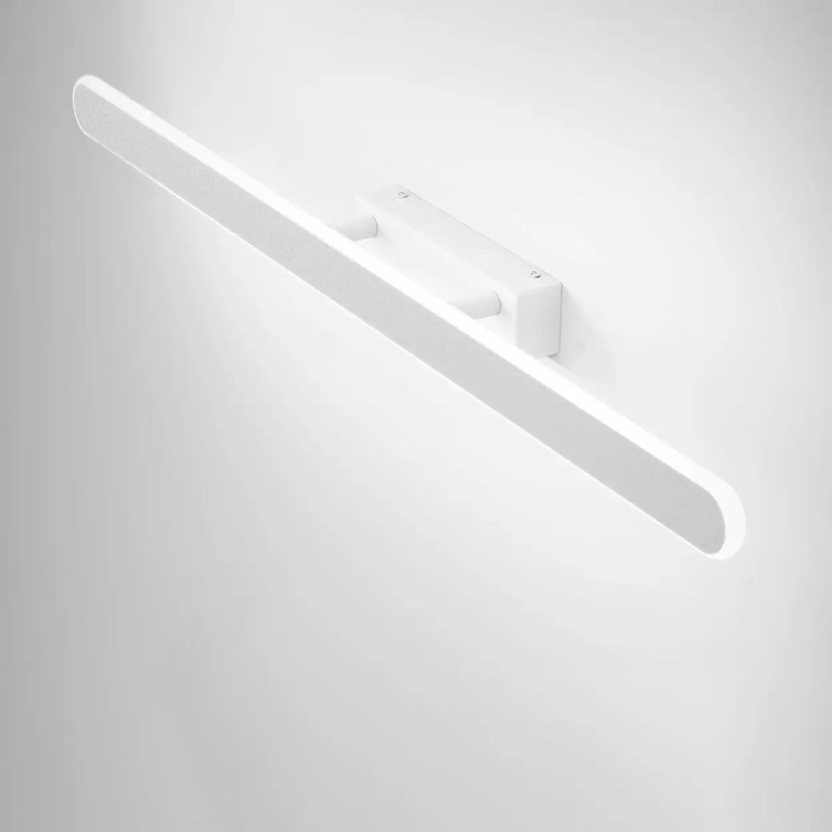 Sleek White Geometric Bathroom LED Vanity Light Image - 7