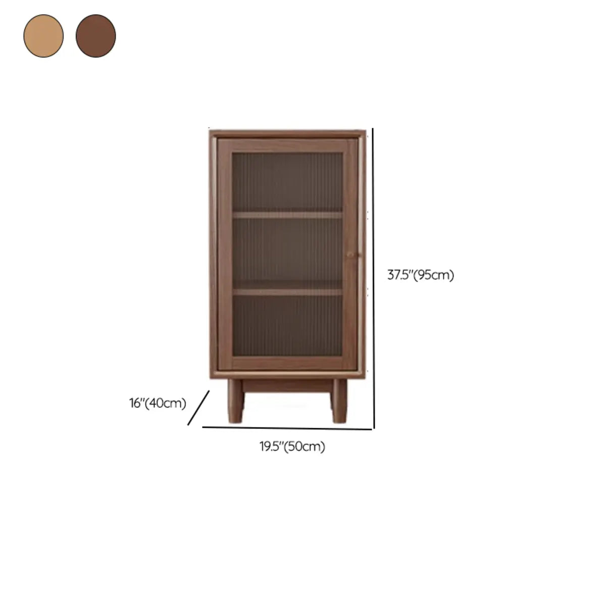 Sleek Wood Walnut Medium Clear Doors Storage Sideboard Image - 25