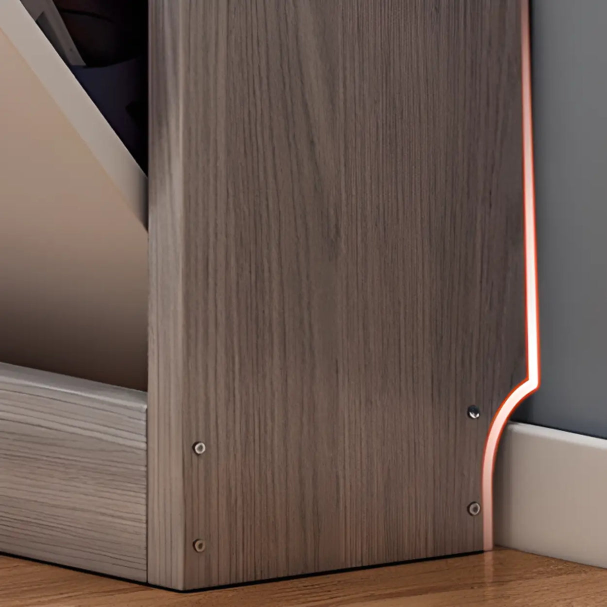 Sliding Wood Hallway Grey Closed Back Shoe Storage Cabinet Image - 11