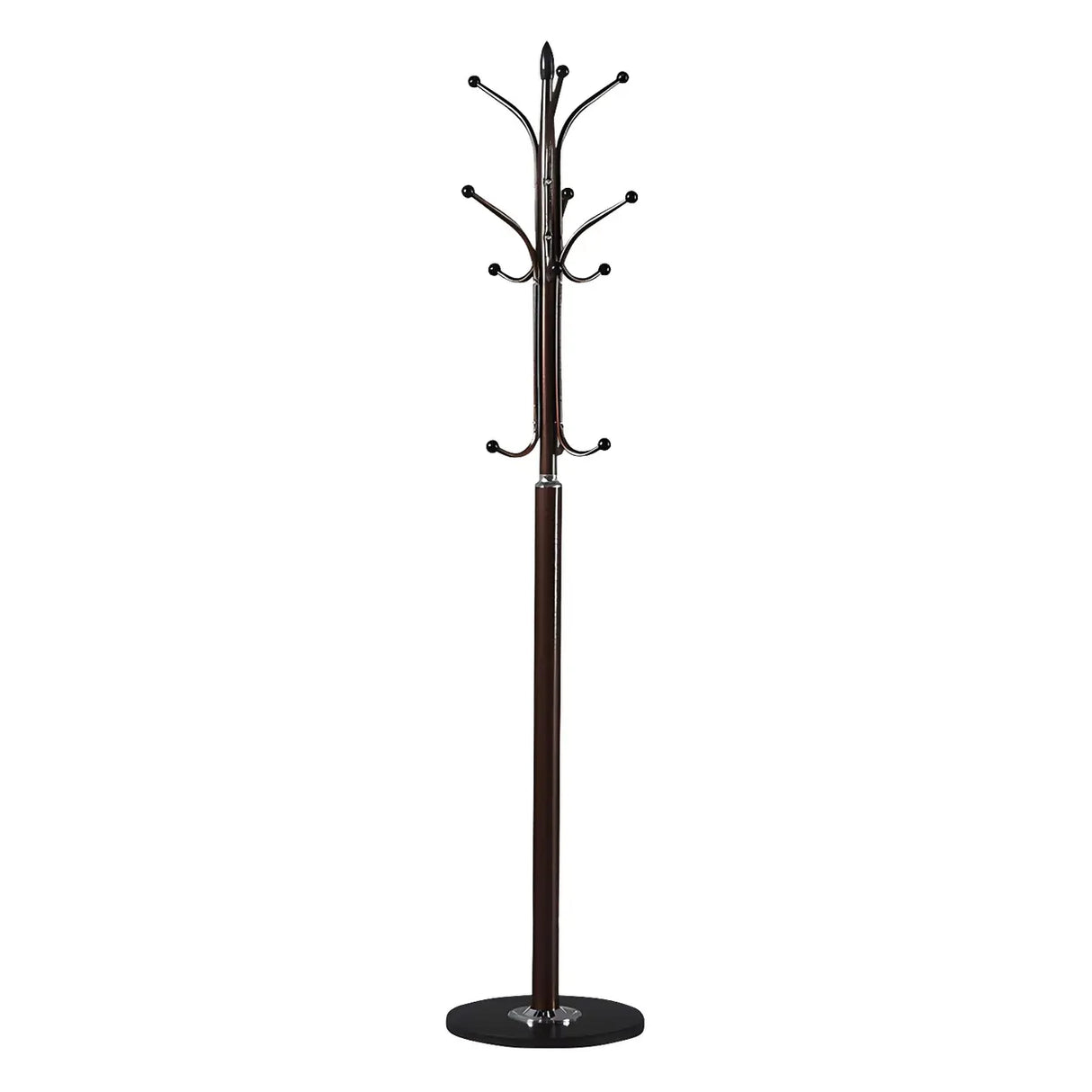 Slim Metal Black Entryway Freestanding Hall Tree with Hooks Image - 10