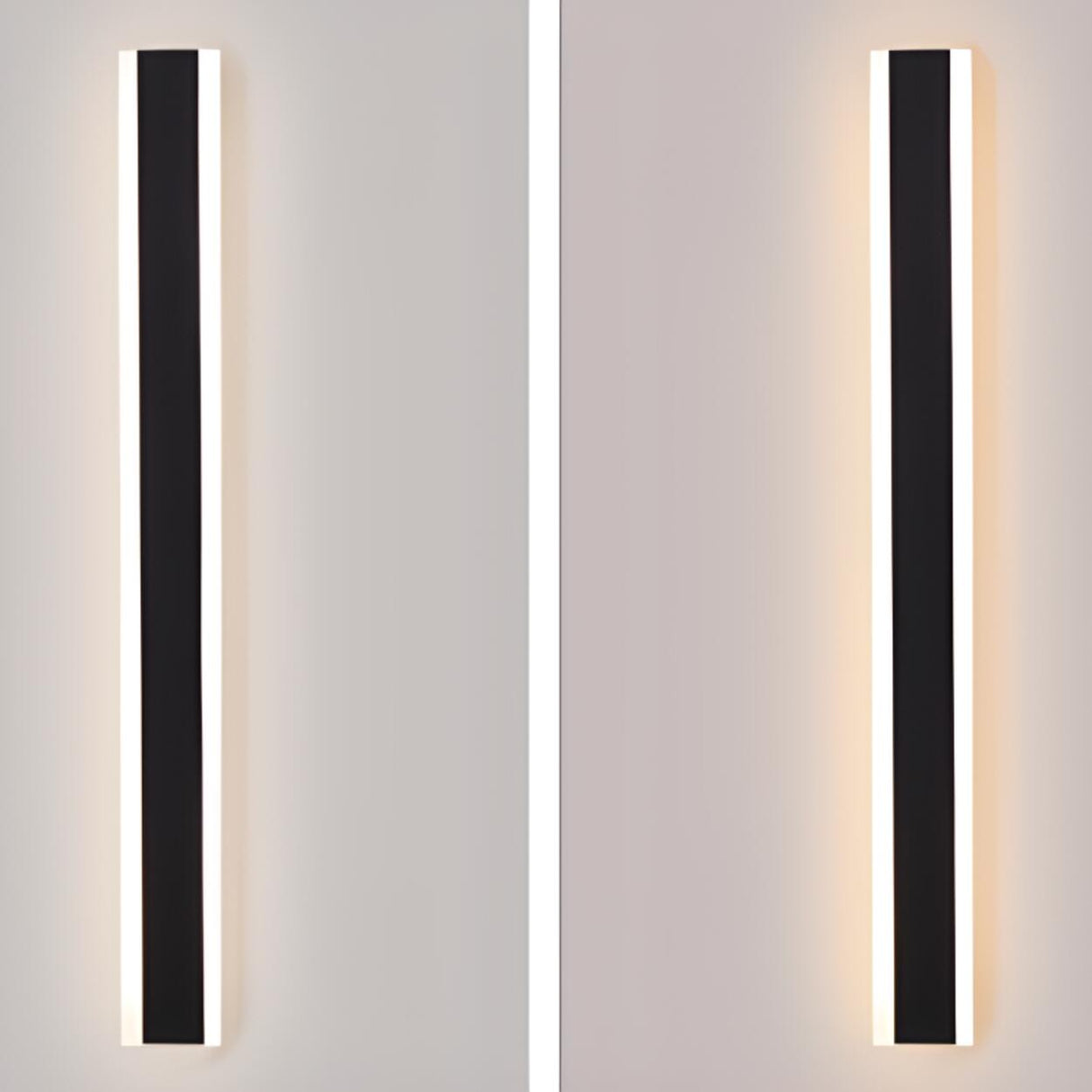 Slim Modern Black Vertical Outdoor LED Wall Light Image - 11