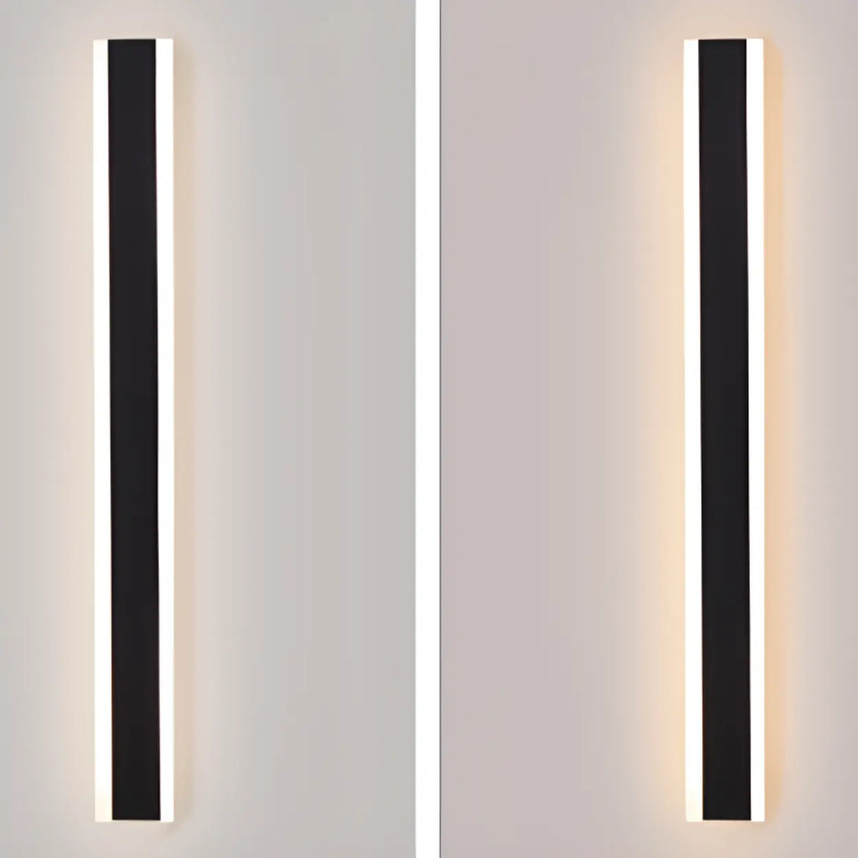 Slim Modern Black Vertical Outdoor LED Wall Light Image - 11