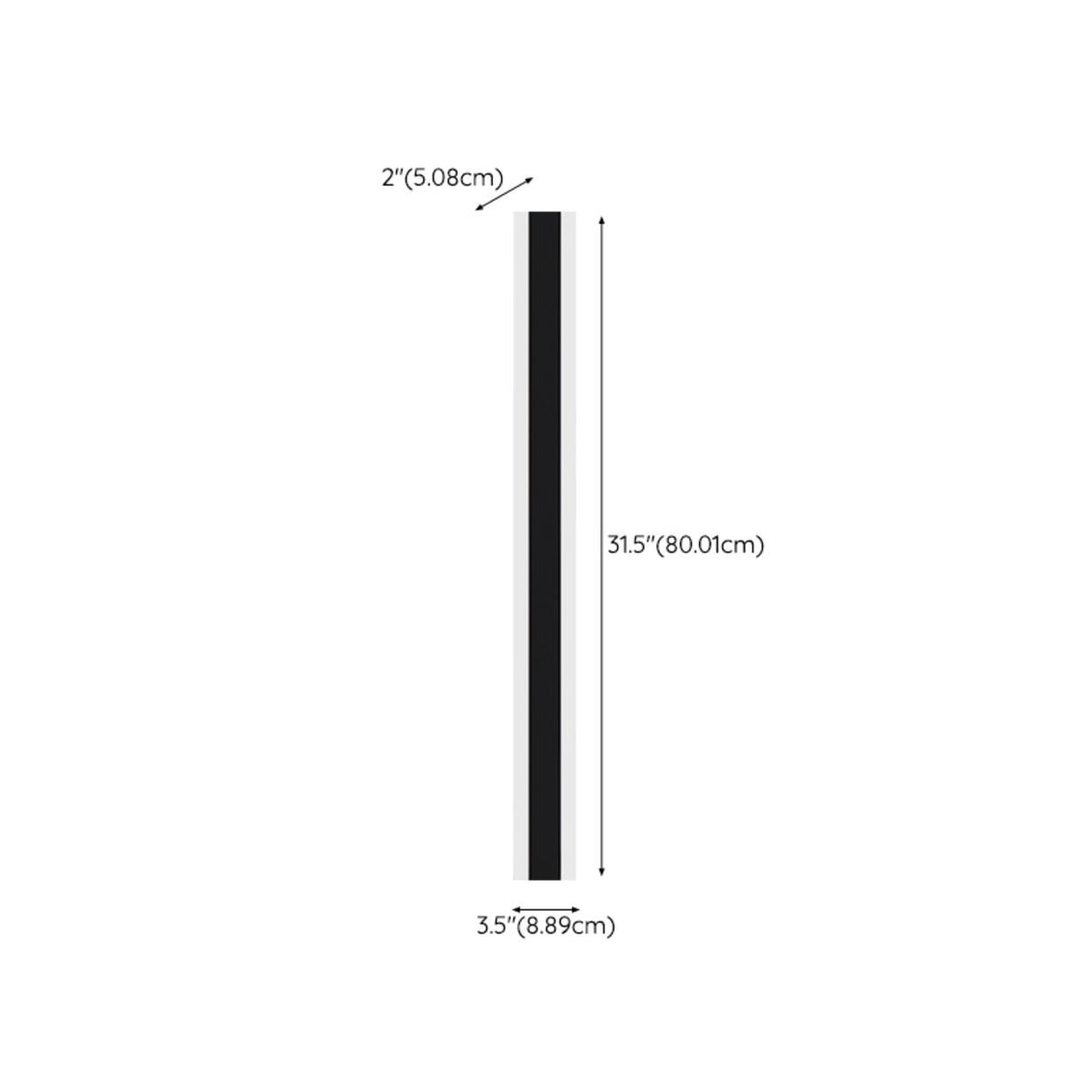 Slim Modern Black Vertical Outdoor LED Wall Light