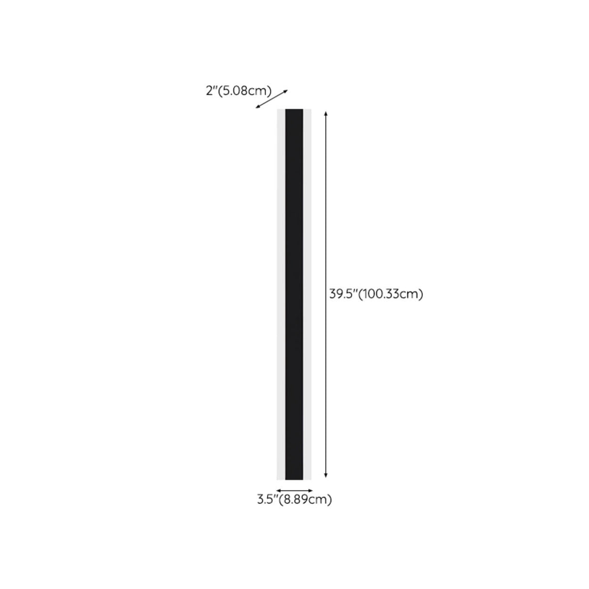 Slim Modern Black Vertical Outdoor LED Wall Light Image - 17