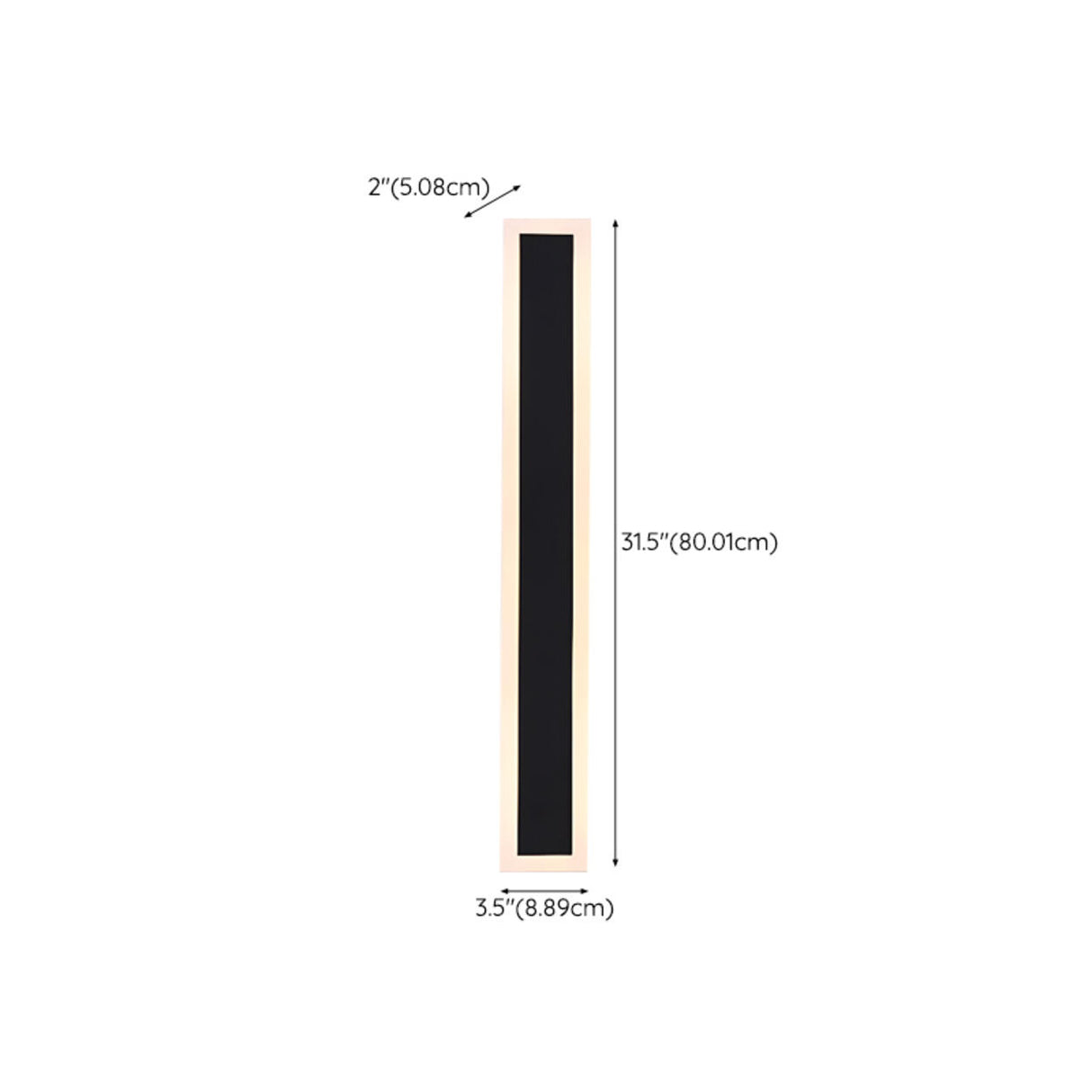 Slim Modern Black Vertical Outdoor LED Wall Light Image - 18