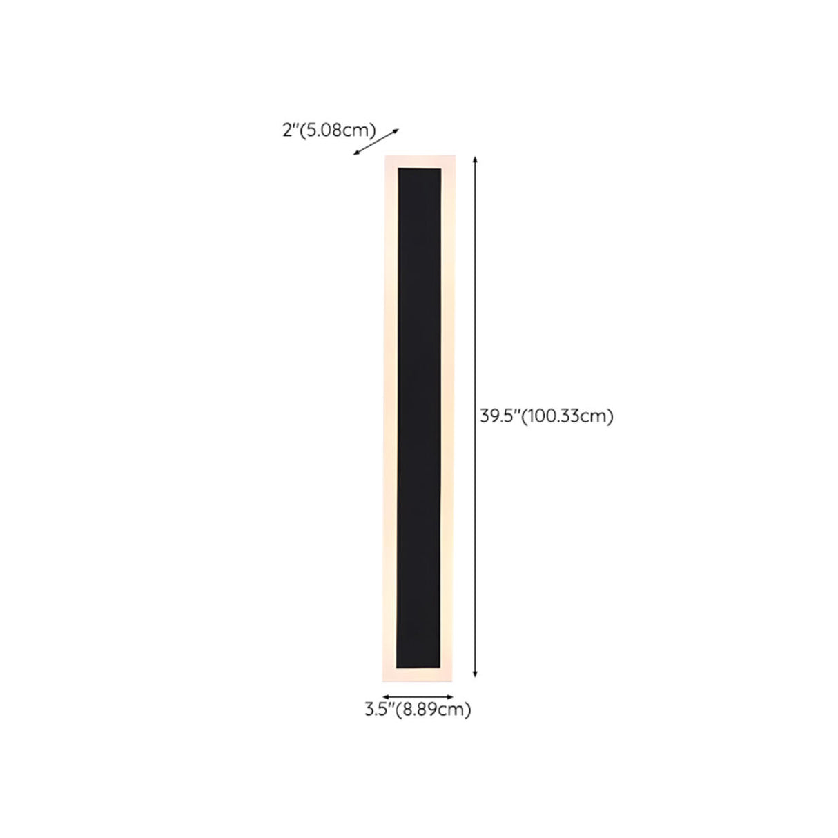 Slim Modern Black Vertical Outdoor LED Wall Light Image - 19