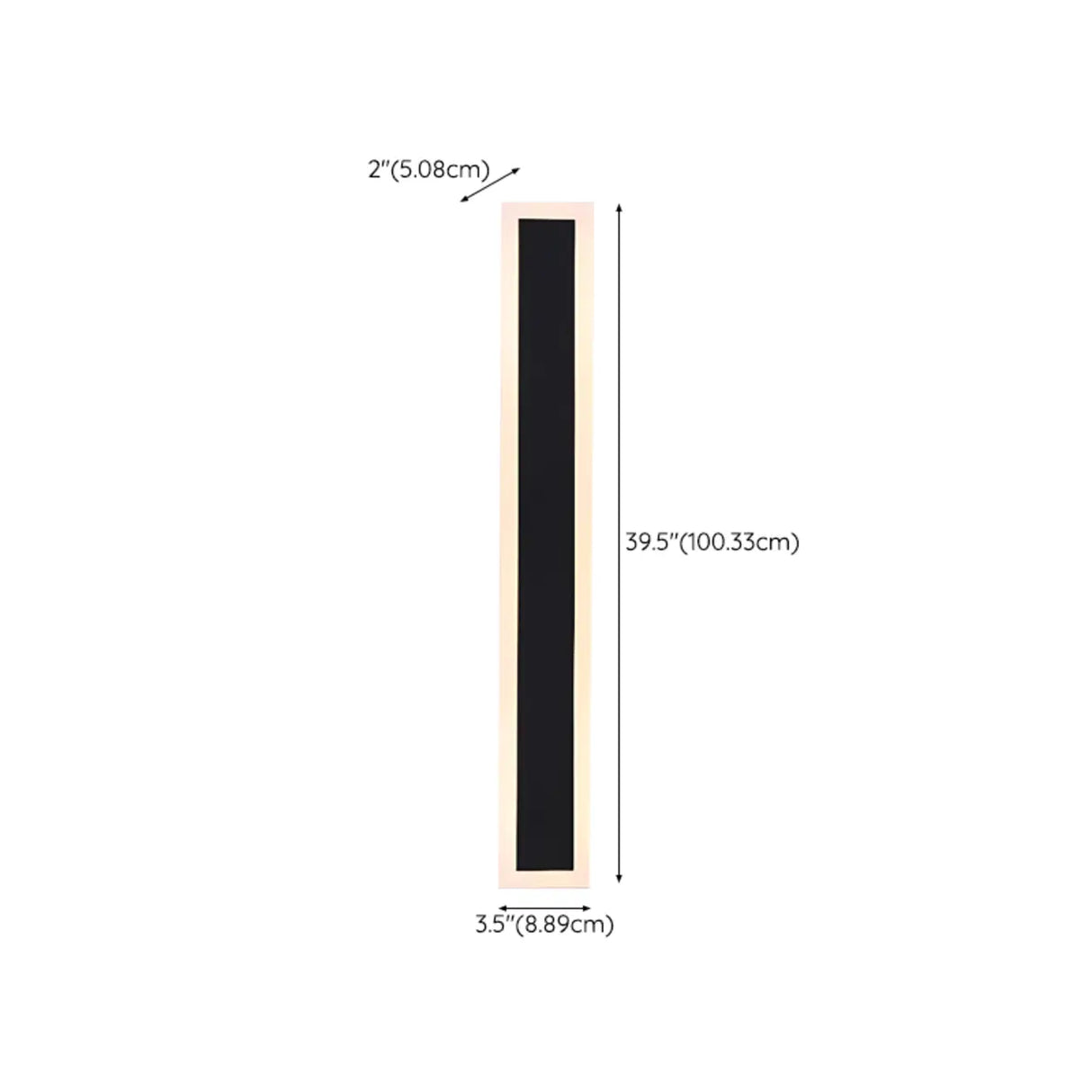 Slim Modern Black Vertical Outdoor LED Wall Light Image - 19