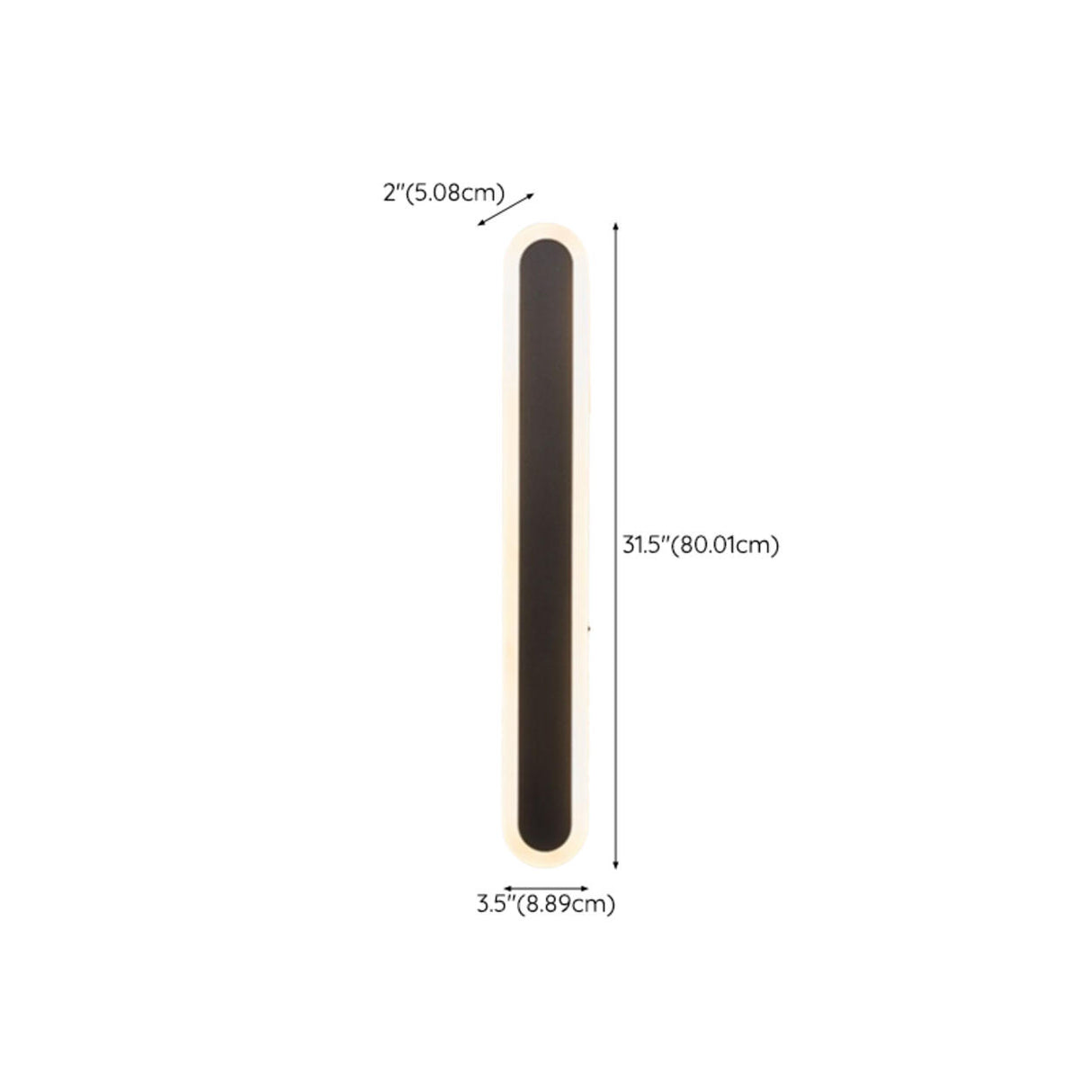 Slim Modern Black Vertical Outdoor LED Wall Light Image - 22