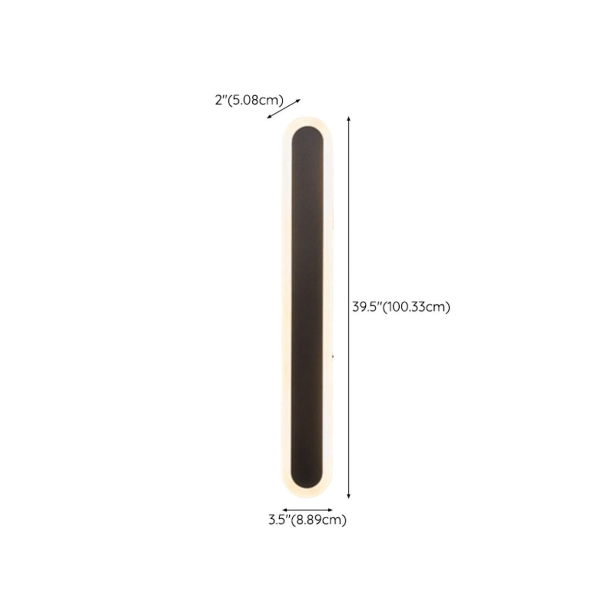 Slim Modern Black Vertical Outdoor LED Wall Light Image - 23