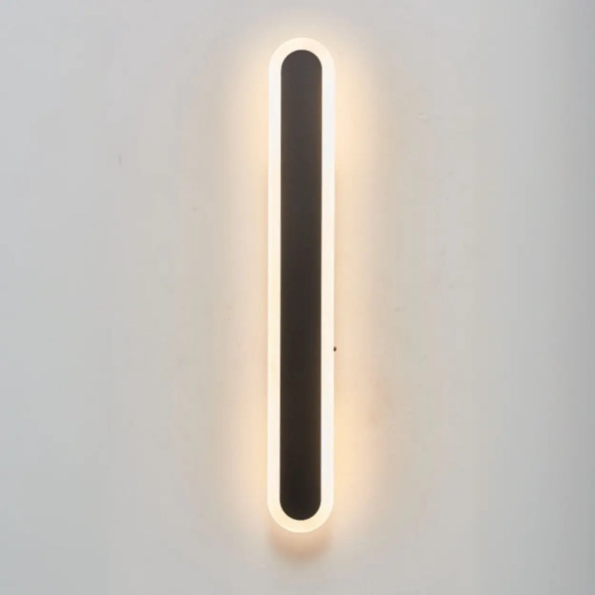 Slim Modern Black Vertical Outdoor LED Wall Light Image - 8