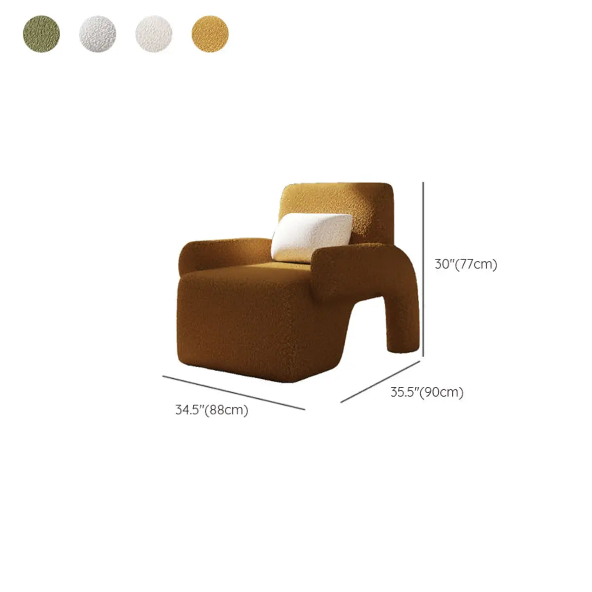 Small Beige Sherpa Pillow Back Reclining Arm Chair