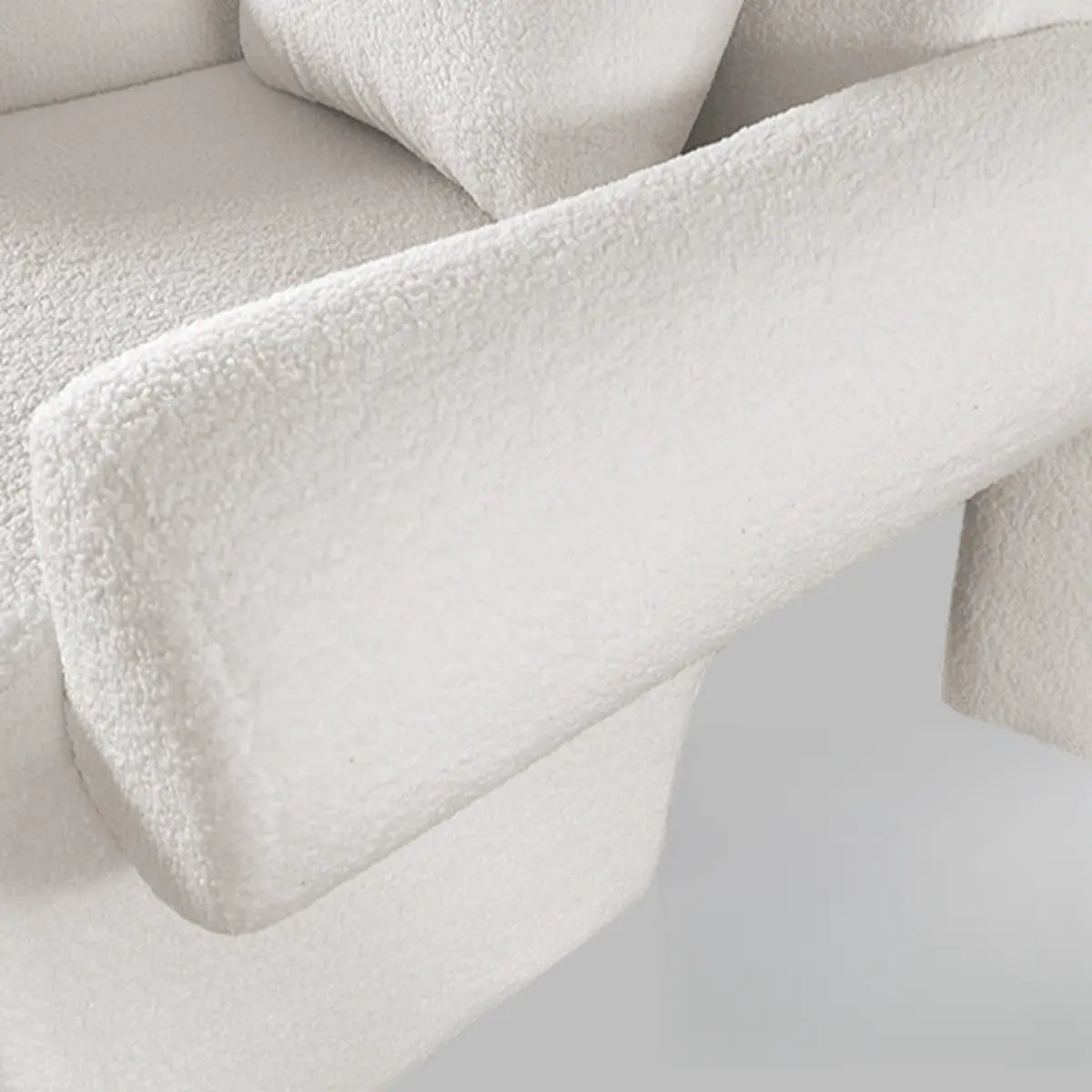 Small Beige Sherpa Pillow Back Reclining Arm Chair Image - 9