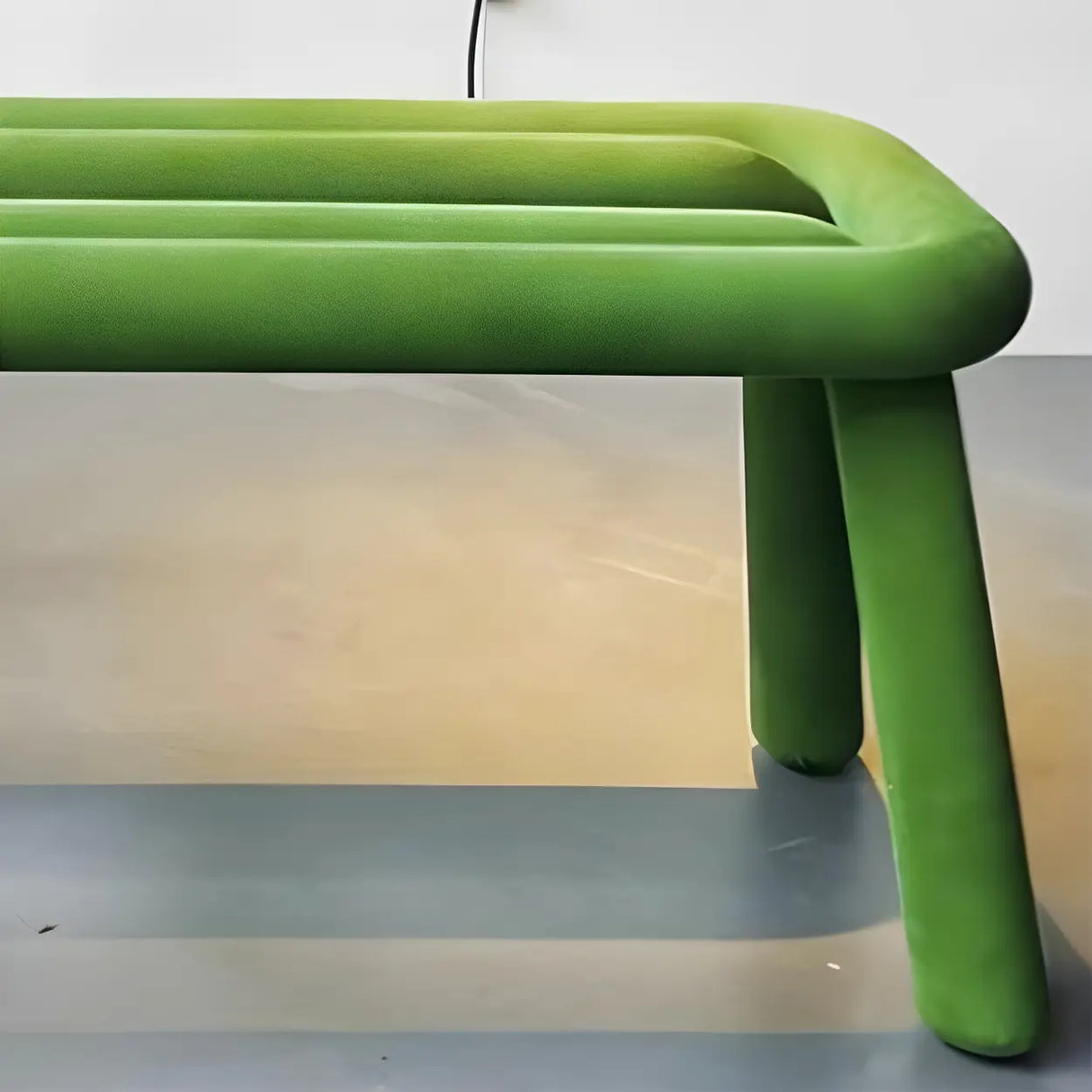 Small Length Upholstered White Bedroom Bench with Legs Image - 10