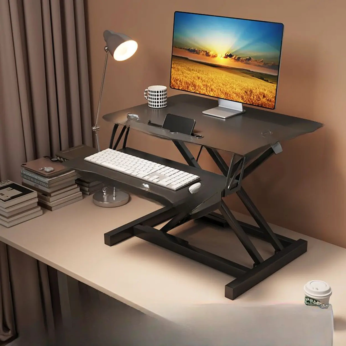 Small Narrow Foldable Adjustable Wooden Writing Desk Image - 2