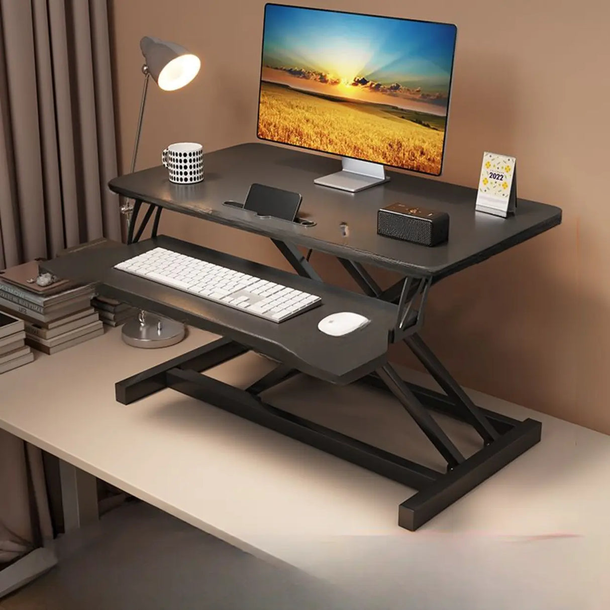 Small Narrow Foldable Adjustable Wooden Writing Desk Image - 5