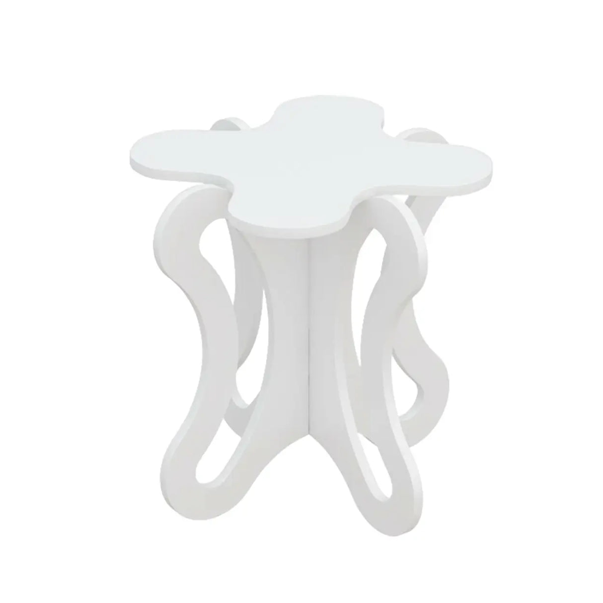 Small Pink Wood Free Form Coffee Table with Cross Legs Image - 11