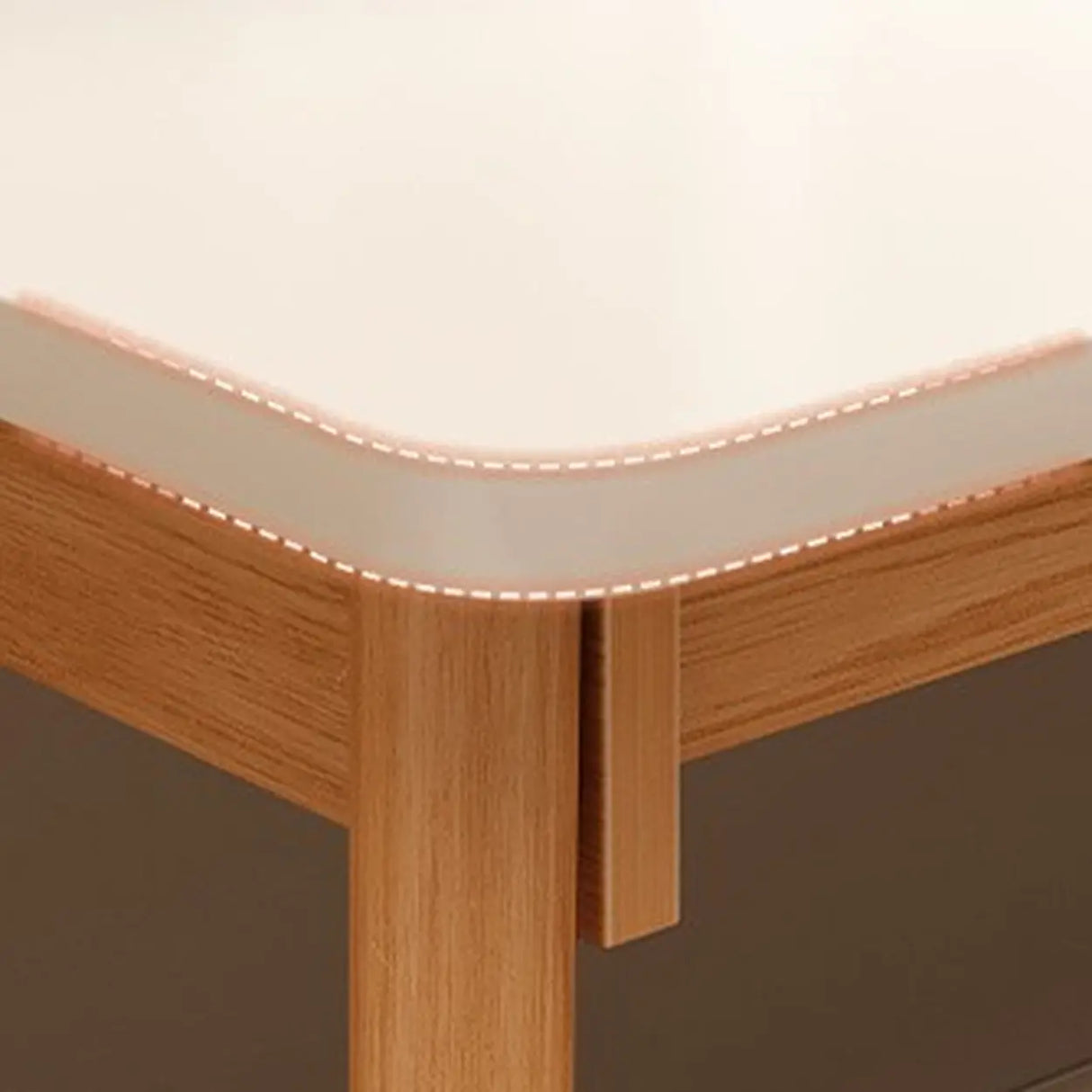 Small Rectangular Natural Wooden Writing Desk Image - 5