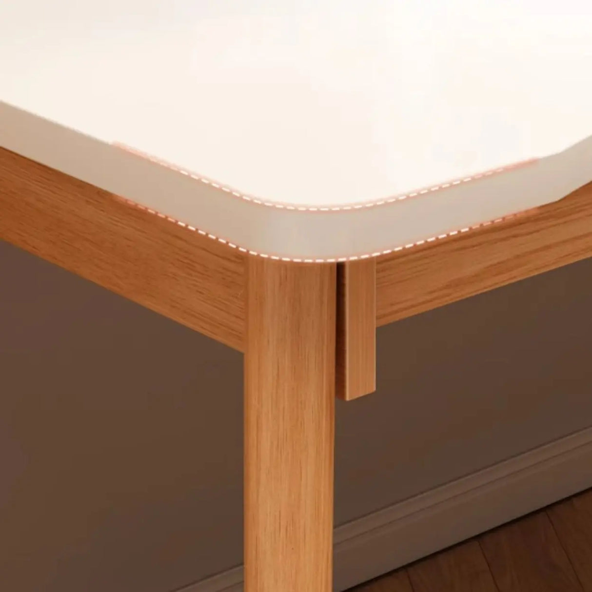 Small Rectangular Natural Wooden Writing Desk Image - 7