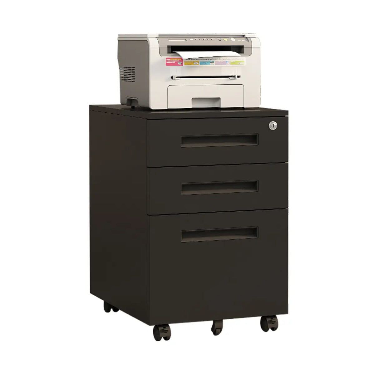 Small Soft Close Vertical Metal Cabinet with Wheels Image - 10