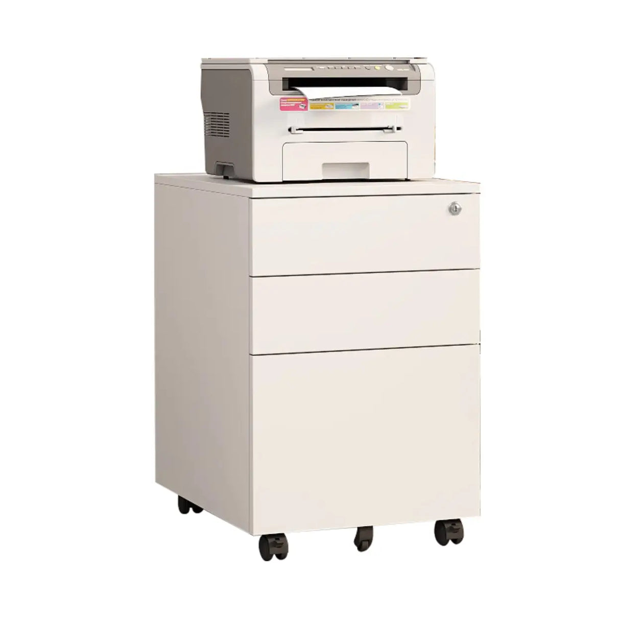 Small Soft Close Vertical Metal Cabinet with Wheels Image - 14