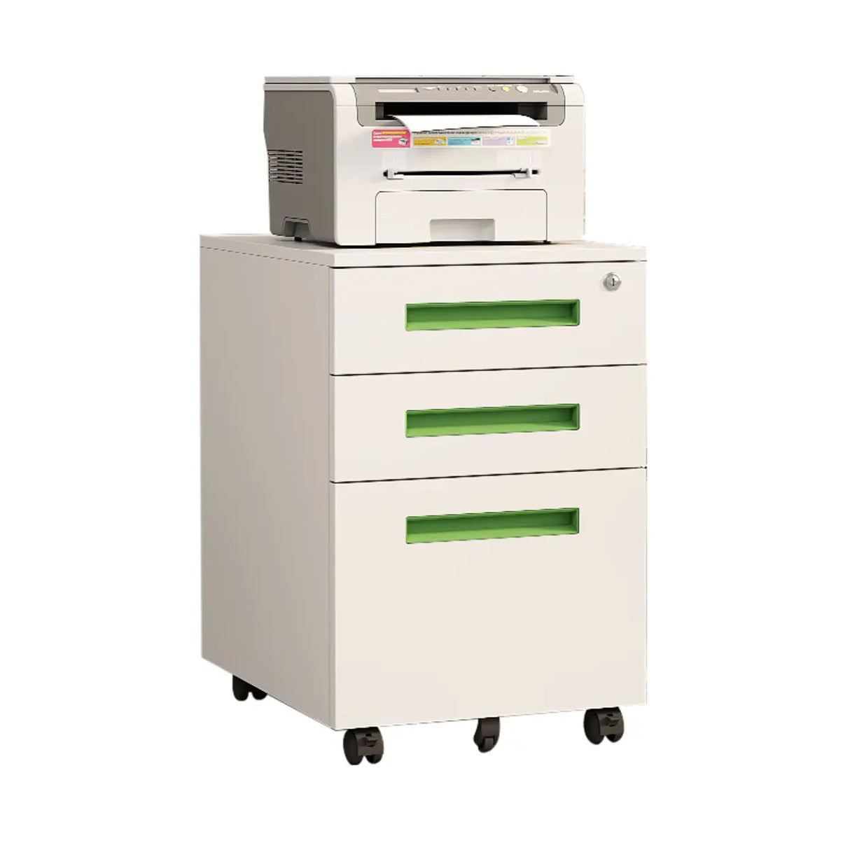 Small Soft Close Vertical Metal Cabinet with Wheels Image - 17