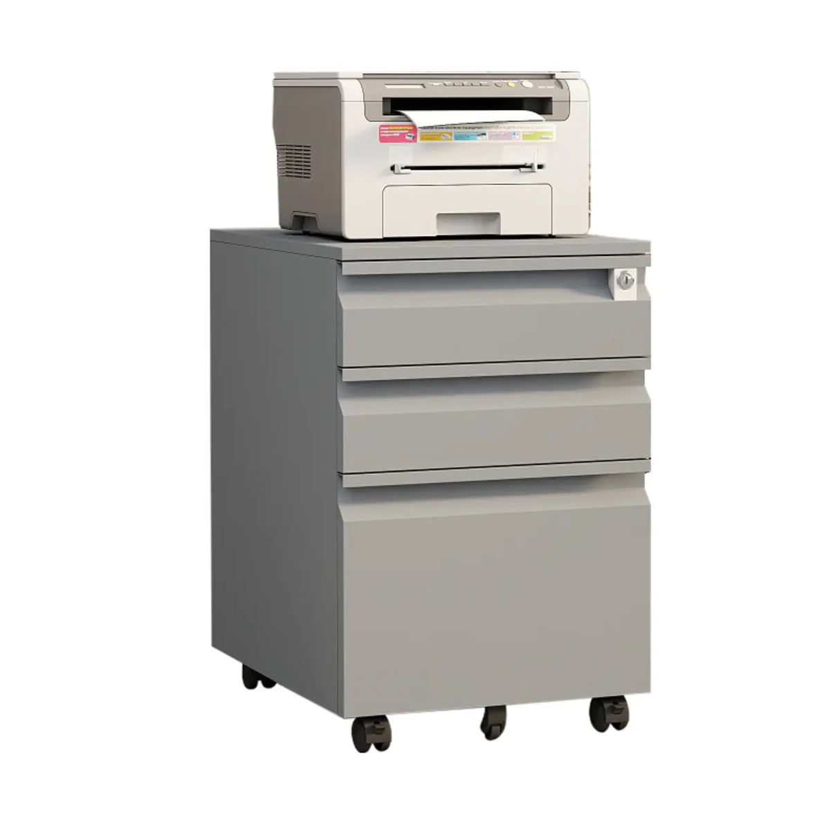 Small Soft Close Vertical Metal Cabinet with Wheels Image - 18