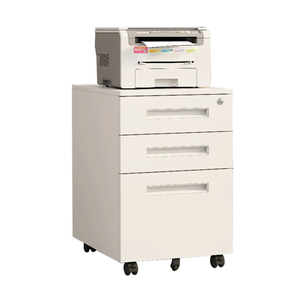 Small Soft Close Vertical Metal Cabinet with Wheels Image - 19