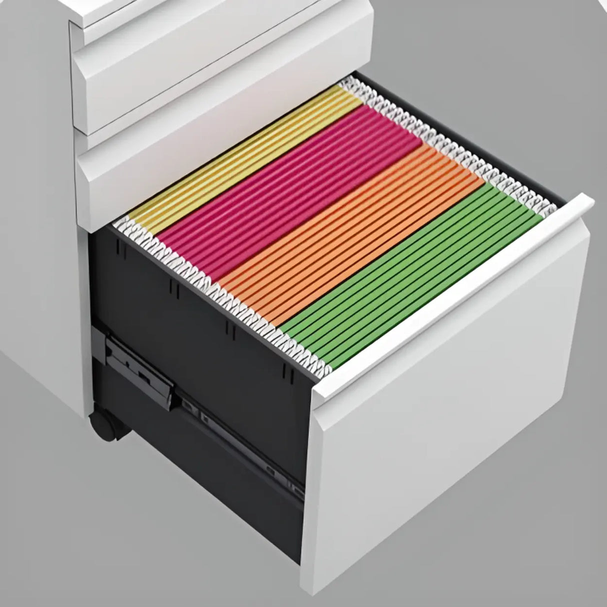 Small Soft Close Vertical Metal Cabinet with Wheels Image - 8