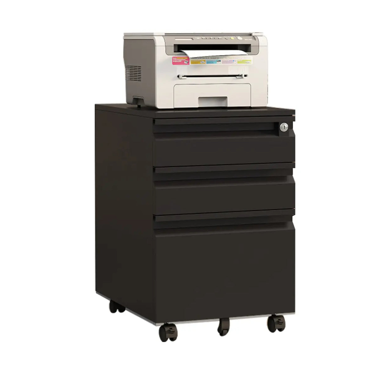 Small Soft Close Vertical Metal Cabinet with Wheels Image - 9