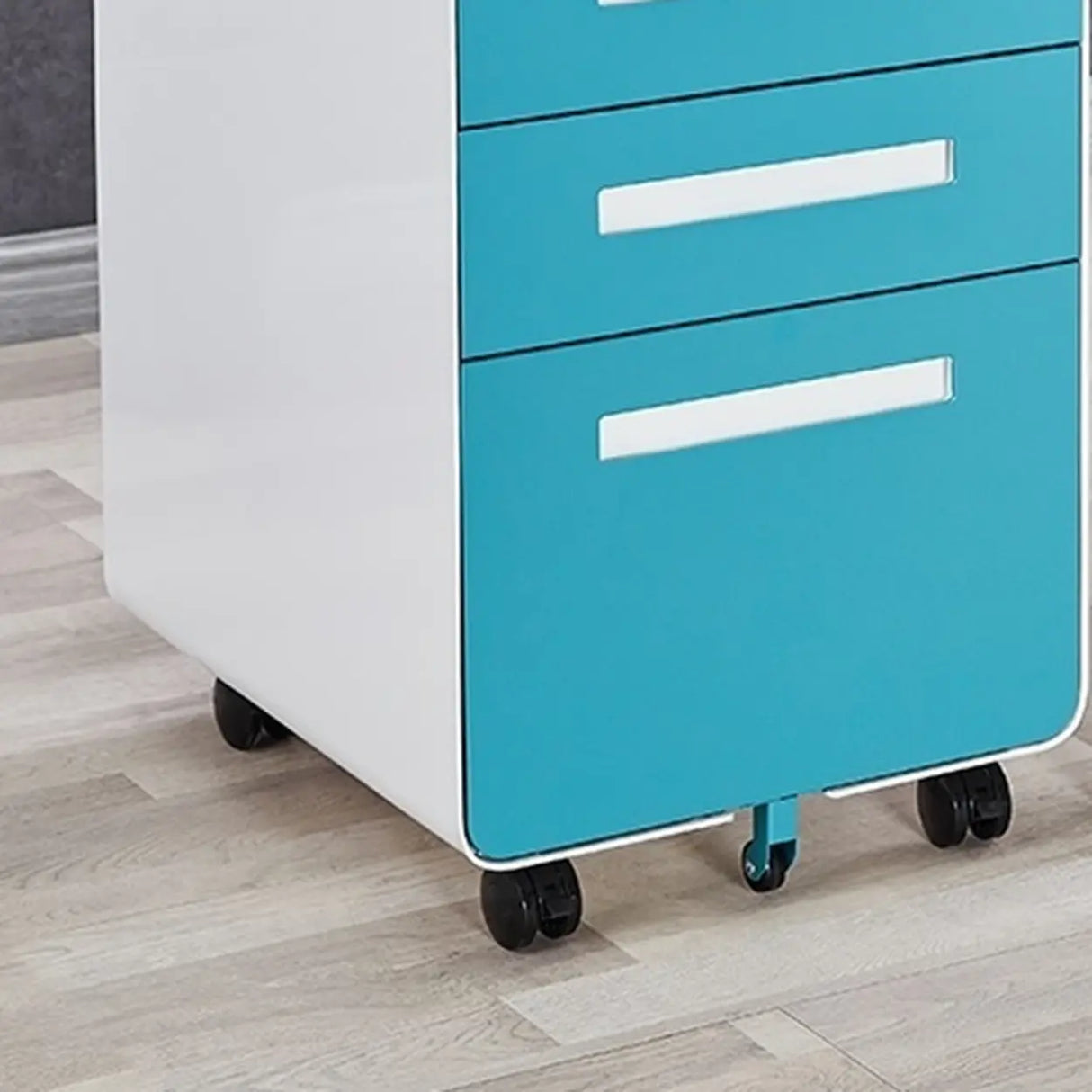 Small Steel Vertical Casters Secure Storage Filing Cabinet Image - 4