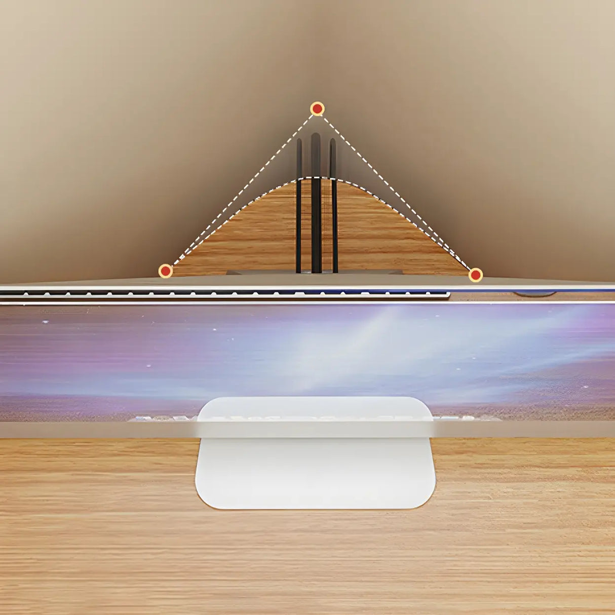 Small Wood Corner Computer Desk with Exterior Shelf Image - 8