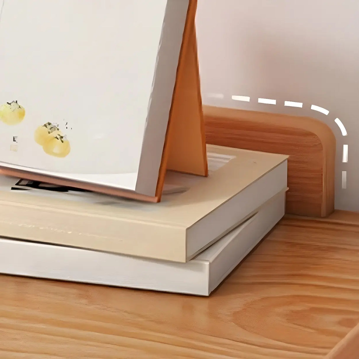 Small Wood Writing Desk with Drawers and Exterior Shelf Image - 14