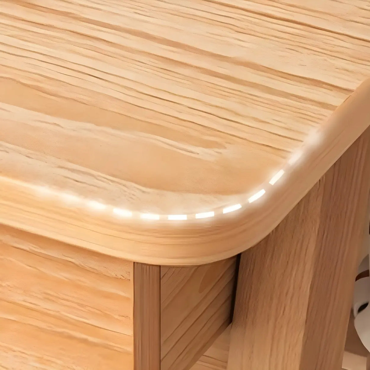 Small Wood Writing Desk with Drawers and Exterior Shelf Image - 16