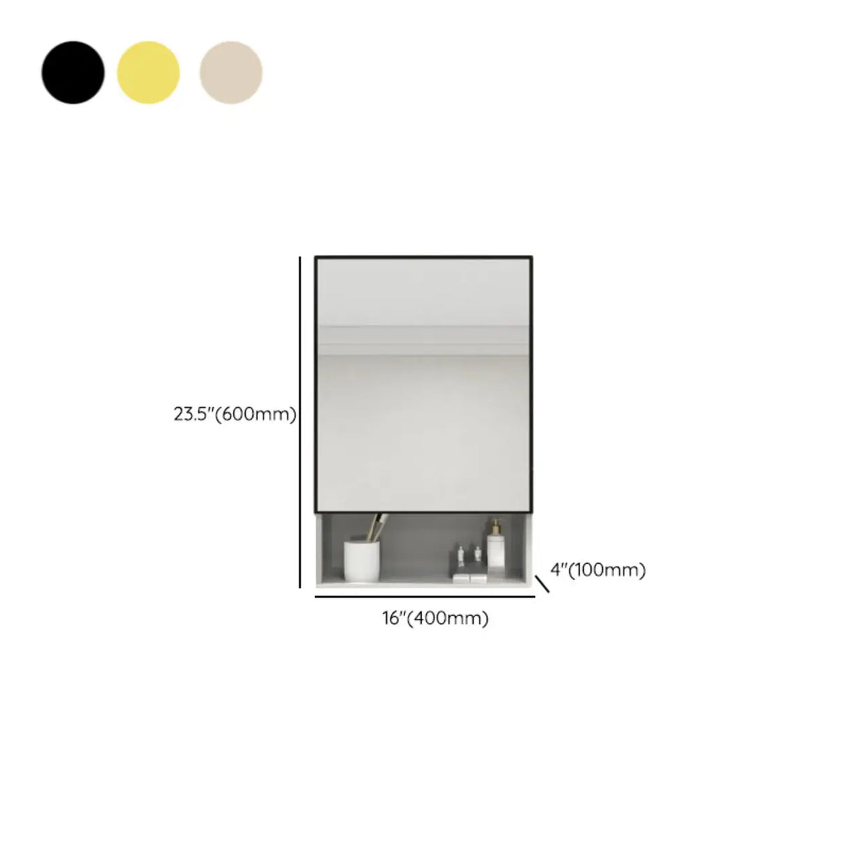 Soft Close Door Hinges Metal Medicine Cabinet with Mirror